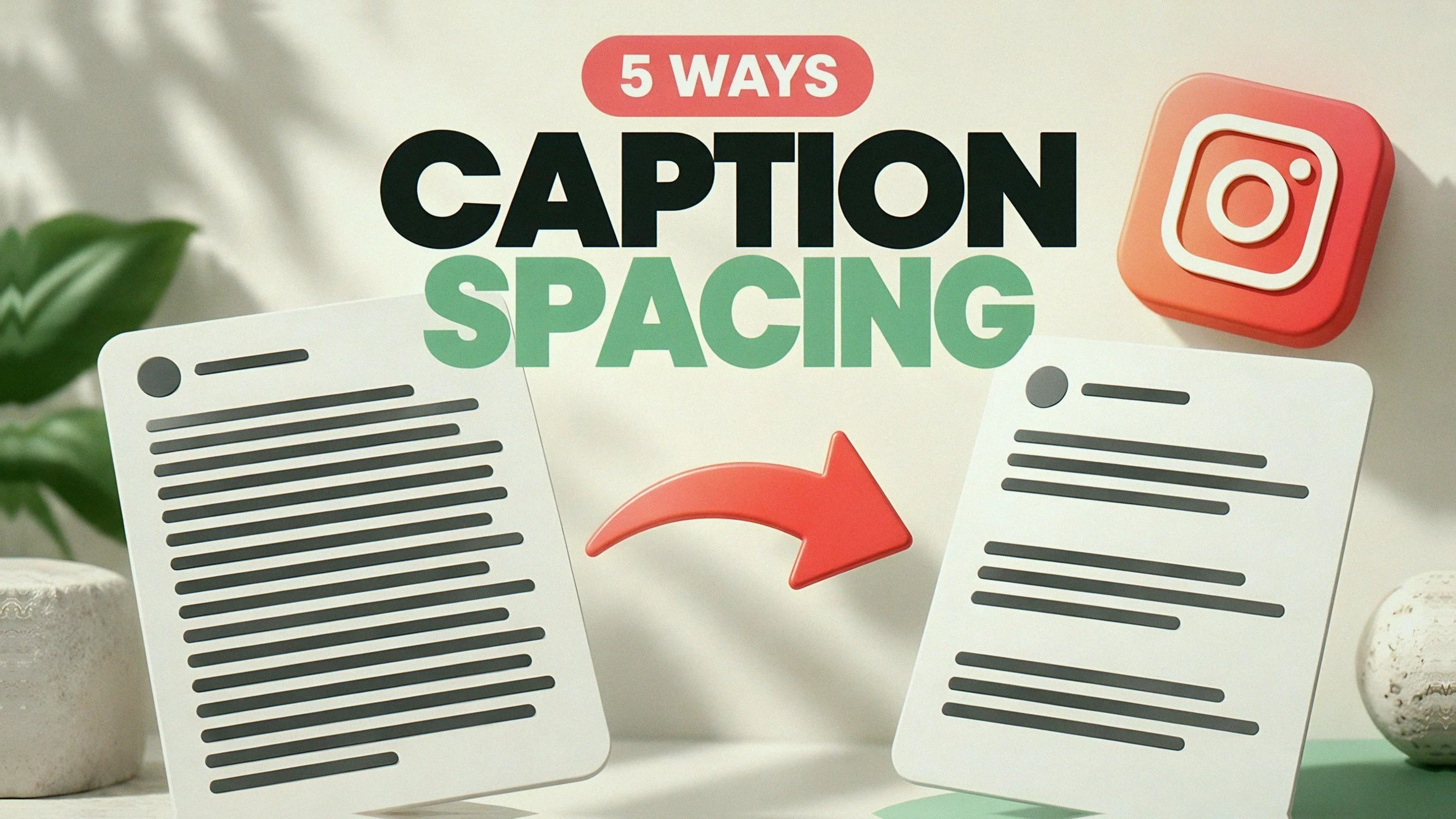 Caption Spacing: 5 Ways, with a dense caption transformed into three separated paragraphs